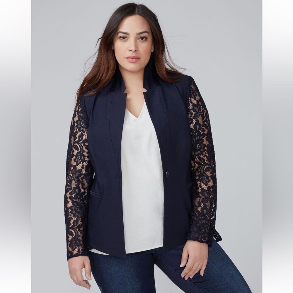 Lane Bryant Lace Detail Blazer EUC